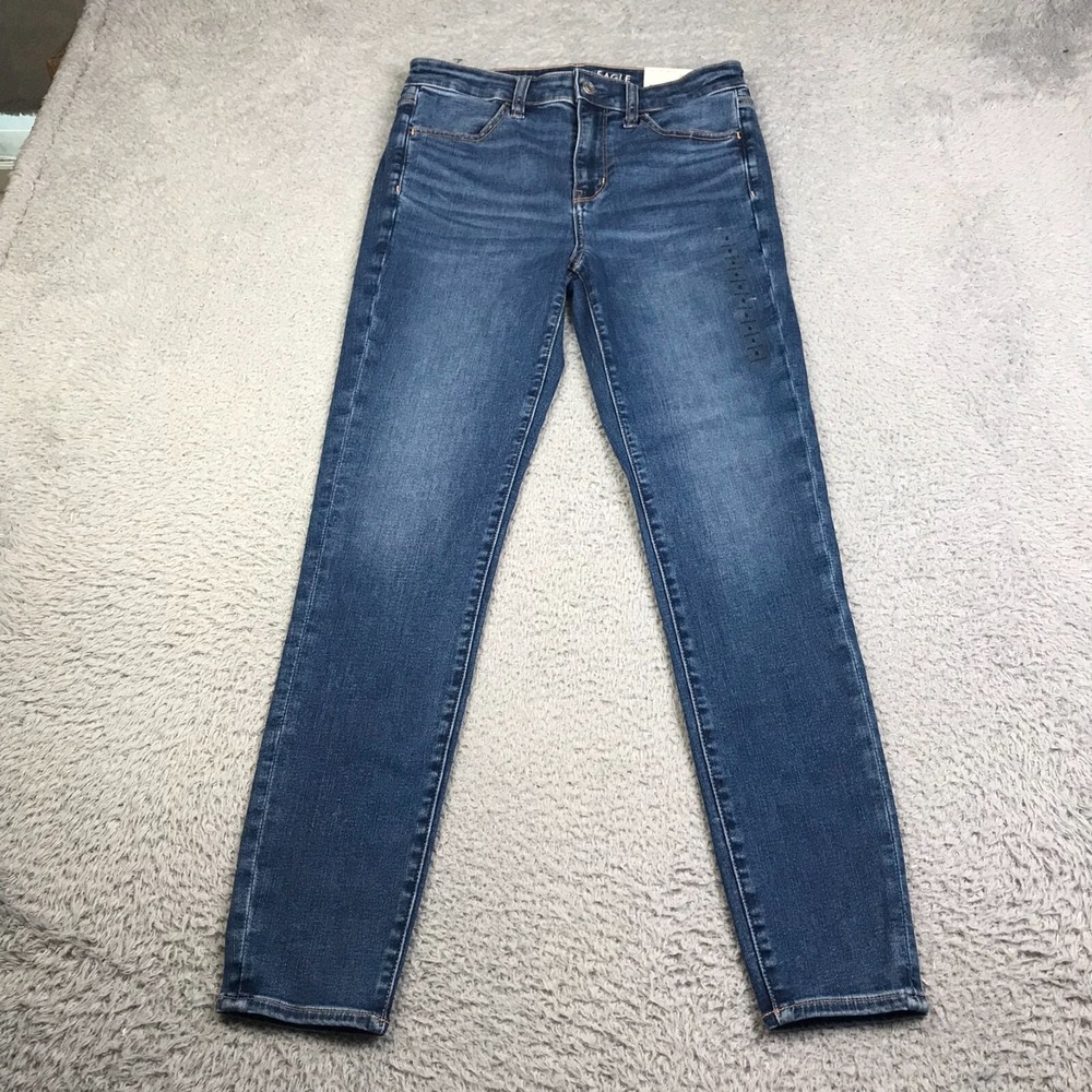 American Eagle Jeans Womens 8R Blue High Rise Jeggings Stretch Denim NEW NWT